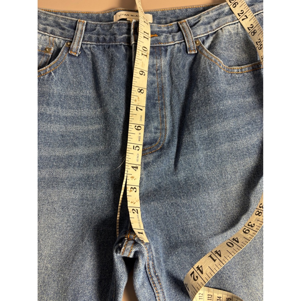 LIYAN MCATEER Women Blue Denim High Rise Straight Leg Jeans Size 29‎ - Picture 9 of 11